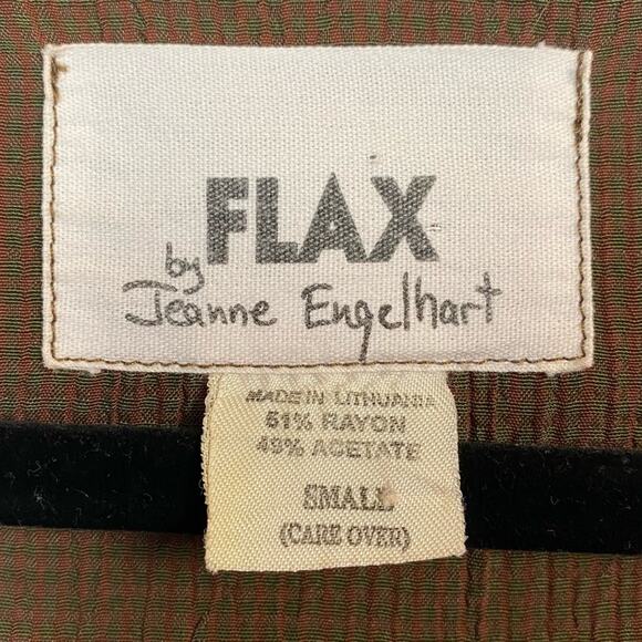 Flax Brown Button Up Long Sleeve Lagenlook Tunic Top Size Small - Picture 4 of 7